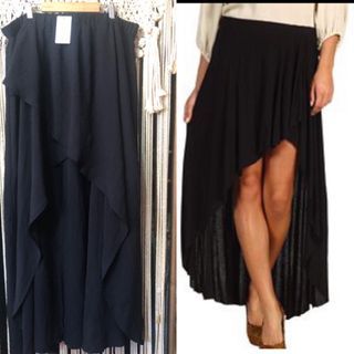 Shein plus size long back garterized skirt
