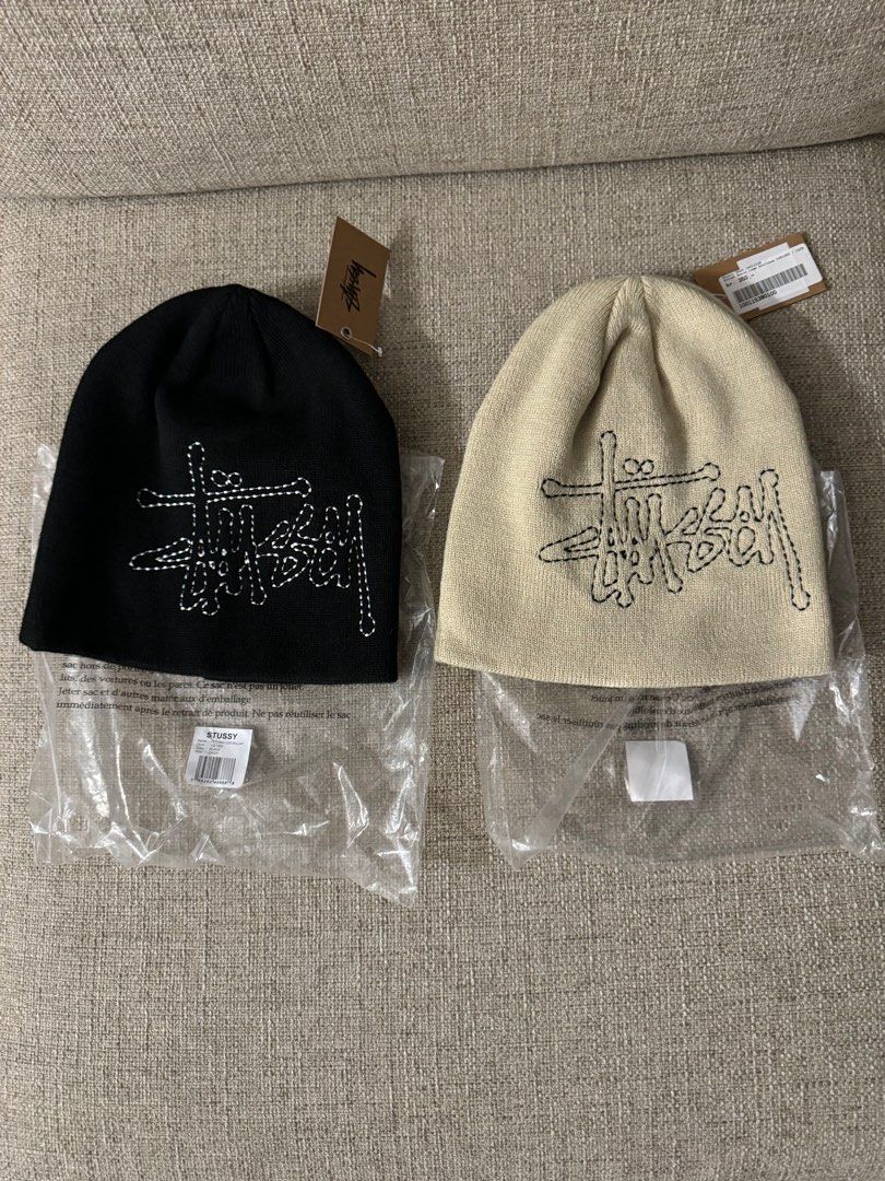 SS24 Stussy Stitch Basic Logo Skullcap Beanie Black | eBay