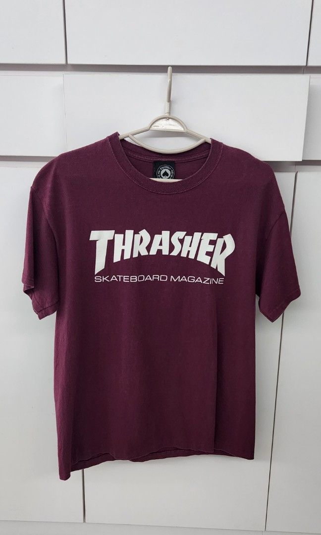 Thrasher shirt burgundy cheap
