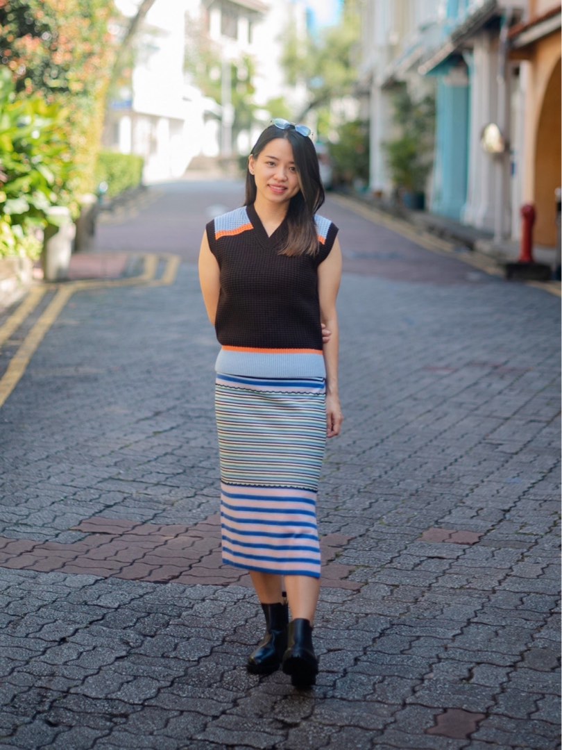Uniqlo Marni knitted striped skirt Women s Fashion Bottoms Skirts on Carousell