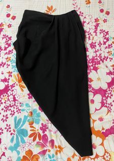 Urban Revivo Black Asymmetric Maxi Skirt