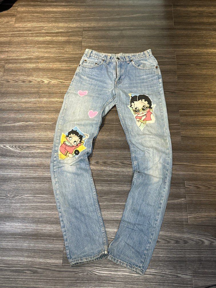 Betty BOOP デニムシャツ M TOO CUTE Betty BOOP MADE IN USA デニム