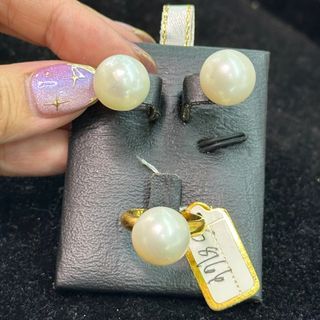 13mm South Sea Pearl Earrings & Ring Set 14K YG