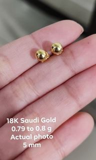 18K Saudi Gold Ball Earrings