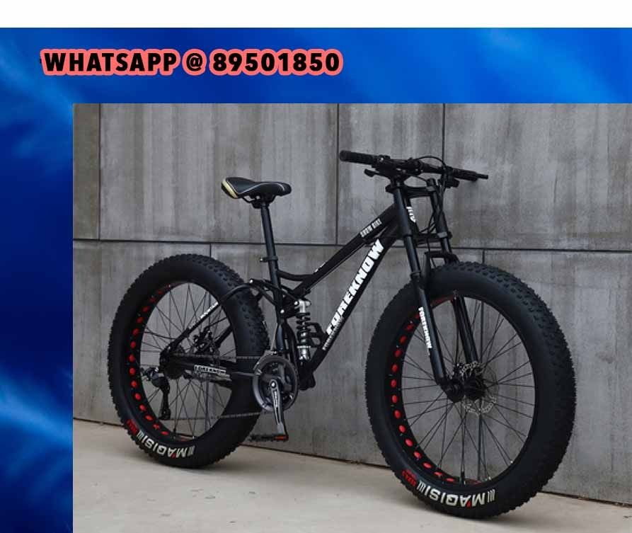26 Inch 21 Speed Foreknow Fat bike Black Shimano Gear fatbike 26 Full suspension Mountain thermal