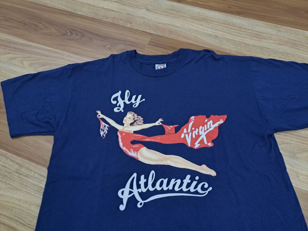 VINTAGE Fly Virgin Atlantic The Virgin Trading Company Pit 23.5