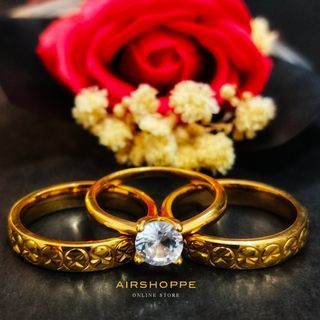 Aira Love & Stars | COUPLE RING with ENGAGEMENT RING BOX QUALITY WEDDING RING NON TARNISH