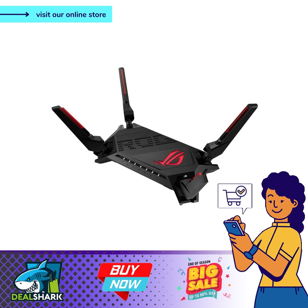 (SG registered company) ASUS ROG Rapture WiFi 6 AX Gaming Router (GT ...