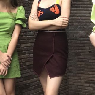 asymmetrical mini skirt