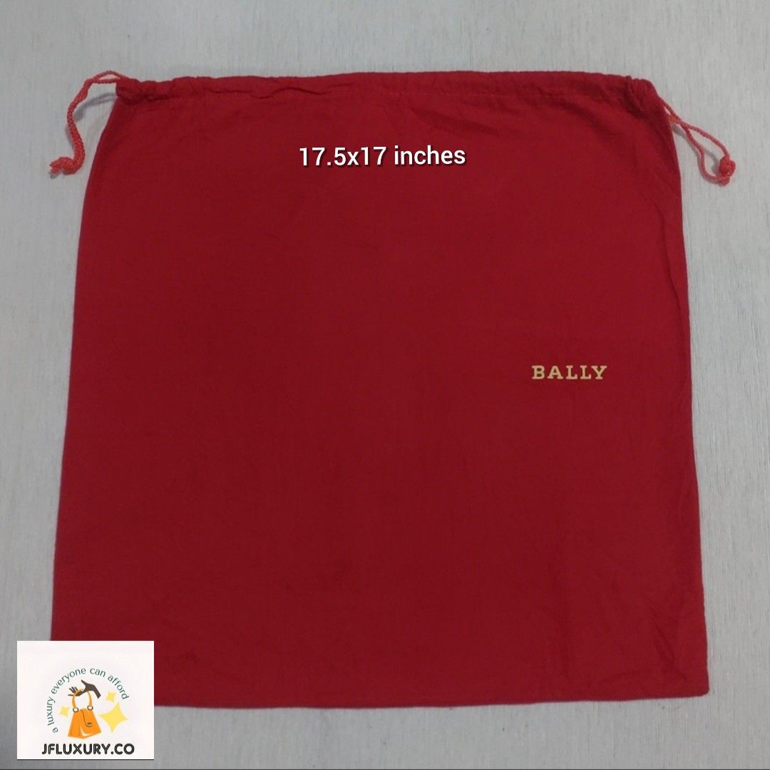 Authentic Bally dust bag 17.5x17 inches (Category: Luxury Bags & Wallets) located in Manila. Submitted by jfluxury.co (Listing ID 1299765492, Image 1). Description: excellent condition no flaws bought in Japan 🇯🇵 💯% Authentic. 😊 Money back guarantee. 😊 Clean and ready to use na po.