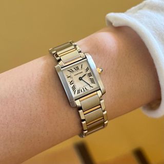 Authentic Preloved Cartier Tank Francaise 18K Yellow Gold and Steel TWO-TONE Small Model Watch Excellent working condition