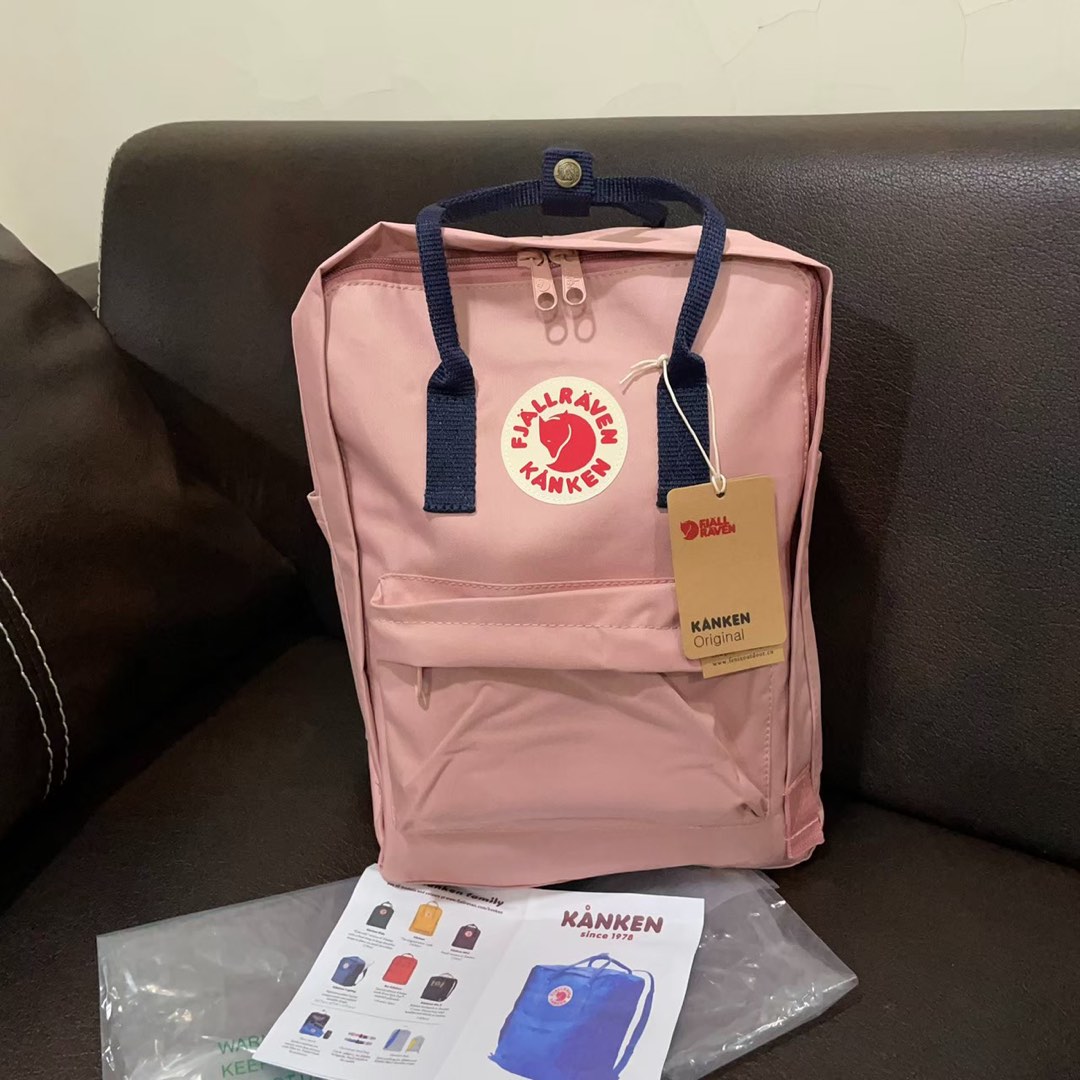 BAG FJALLRAVEN KANKEN PINK LOTUS STRAP NAVY CLASSIC, Fesyen Wanita