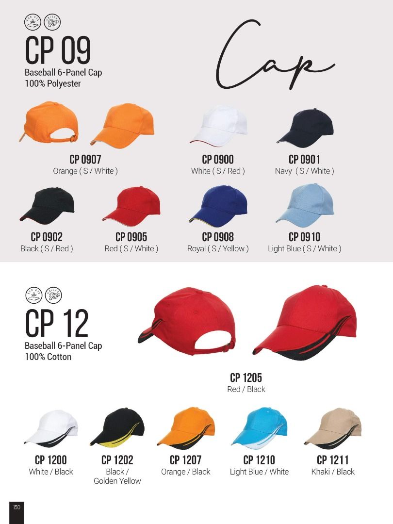 Bespoke Cap Printing Collection (Plain option available), Men's Fashion ...