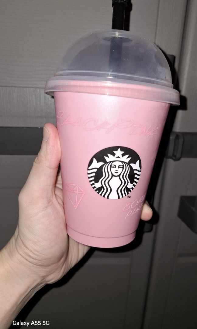 Black Pink Limited Edition Cup Reusable (Category: Water Bottles & Tumblers) located in Pasig City. Submitted by zorocrash (Listing ID 1299722148, Image 1). Description: Starbucks Black Pink Tumbler. Limited Edition. Tall Size..