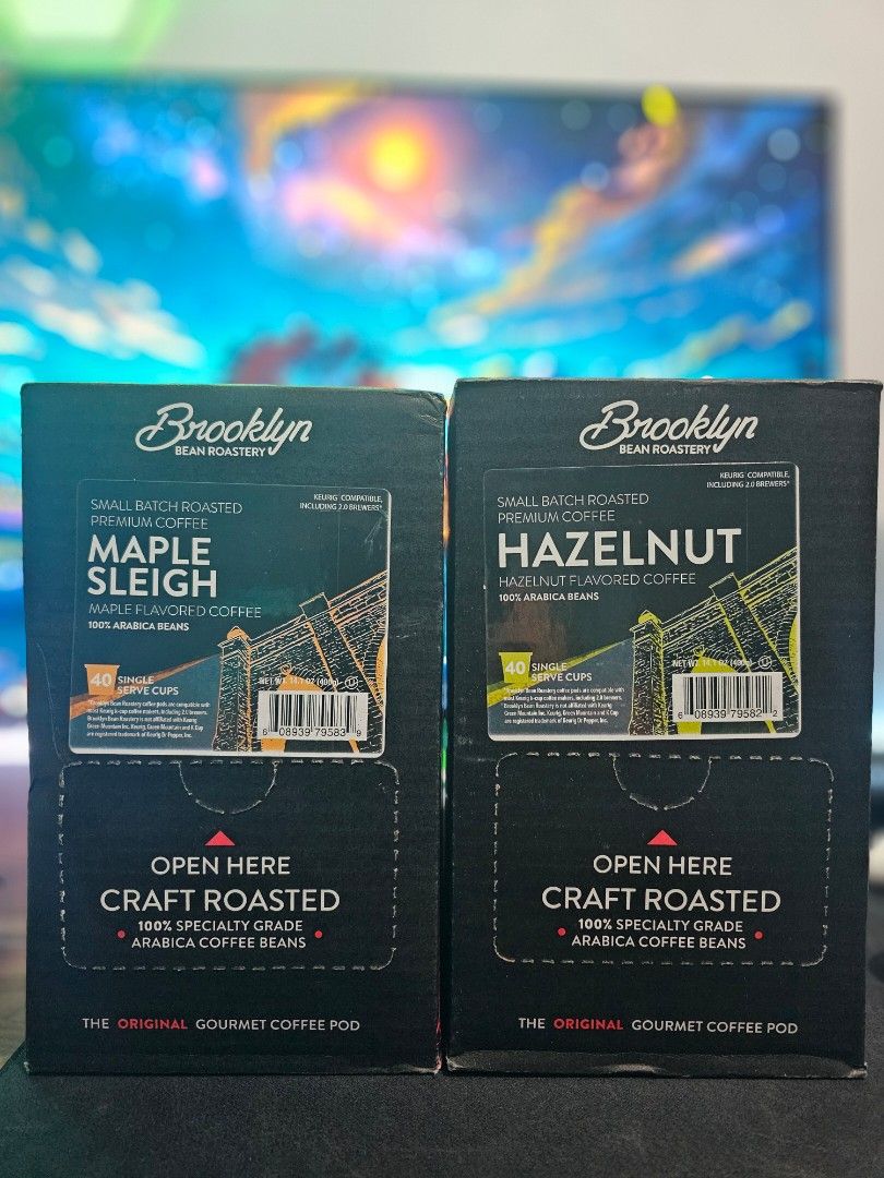Brooklyn Beans Flavored Coffee - K Cup 40pods (Category: Coffee Machines & Makers) located in Paranaque City. Submitted by digitalmnl (Listing ID 1299778472, Image 1). Description: Brooklyn Beans Flavored Coffee 40pods per box Expiry - 2025 MAPLE SLEIGH HAZELNUT Keurig 📍 Betterliving Paranaque Available for lalamove.