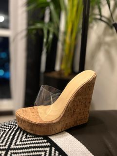 Cork wedge heels