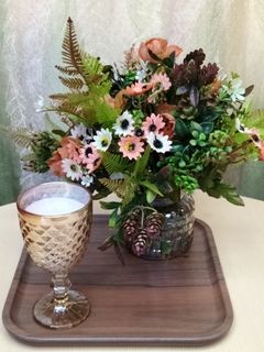 Decorative flowers and candles