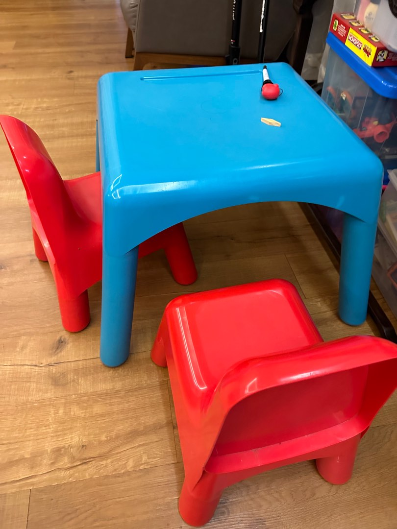 Elc table and chairs pink deals