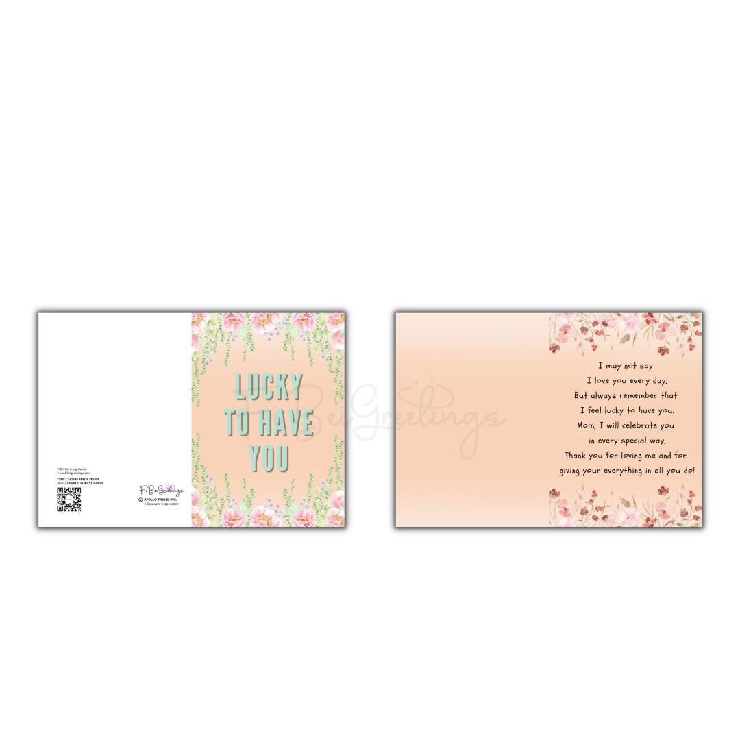 FiBei Greetings Mother's Day Card - Title: Lucky To Have You, Hobbies ...