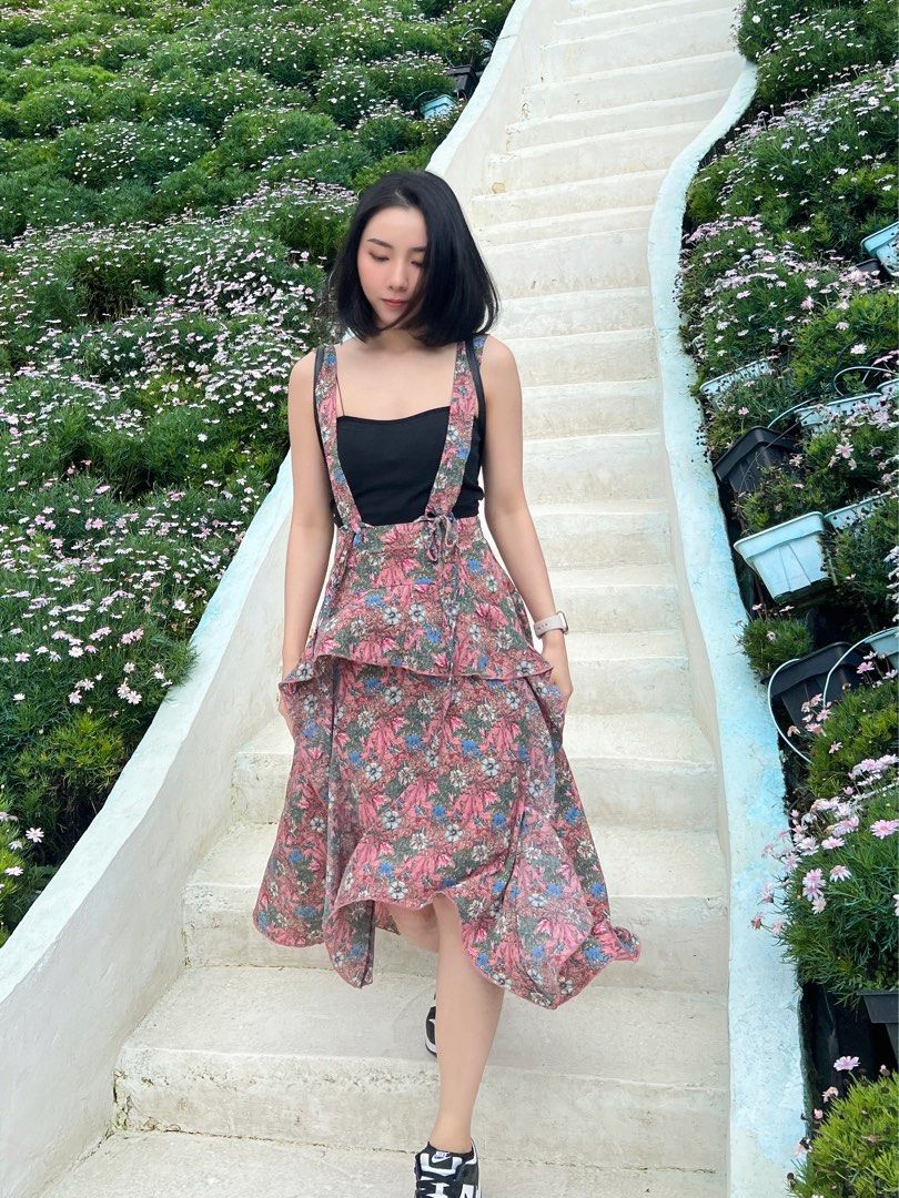 Floral strap skirt