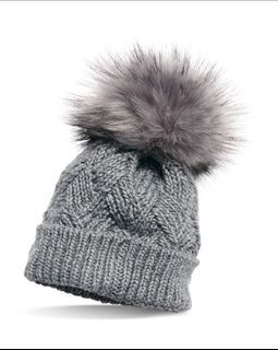HQ Winter Faux Fur Pom Pom Knitted Beanie