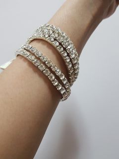 FROM ABROAD: 5-Piece Set -- Elastic Diamond-like studded bracelets - A231 Bracelet Bangle Bangles