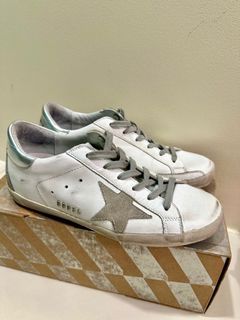 Authentic Golden Goose Superstar White Silver