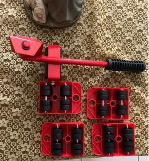 Heavy Duty Furniture Lifter Transport Tool Furniture Mover set 4 Move Roller 1 Wheel Bar for Lifting