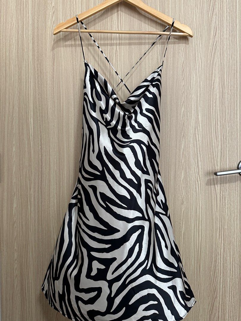 h&m patterned satin dress H&M X Richard Allan Collab Midi Satin Dress Sz 14
