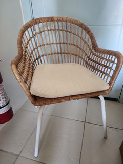 Ikea White and Rattan Nilsolve Chairs