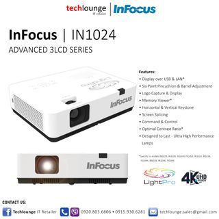 InFocus IN1024 - XGA, 4000 Lumens Colour Light Output / White Light Output - 4:3 Aspect Ratio