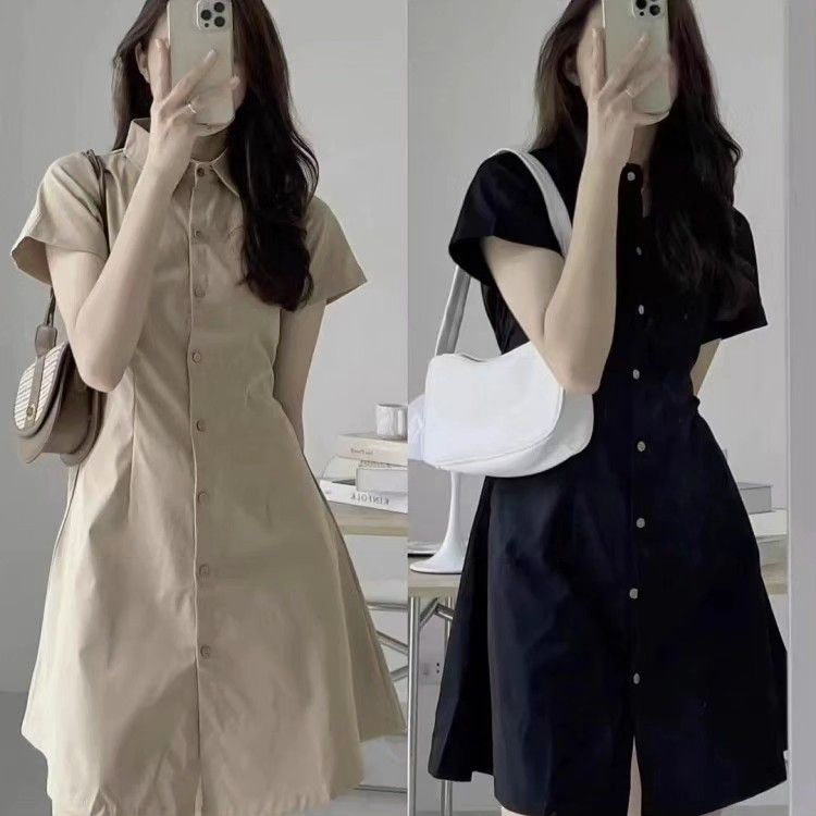 INSTOCKS Basic Button Down Short Sleeves Shirt Dress Women s Fashion Dresses Sets Dresses on Carousell