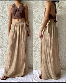 ISLA SKIRT light brown wrap around long skirt