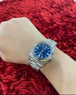 Ladies automatic watch stainless silver sapphire glass blue face ❤️❤️❤️