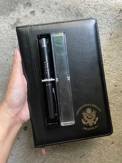 Leather Notebook + Pen (from United States Embassy)