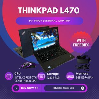 Lenovo Thinkpad L470 i5 7th Gen CPU 128GB SSD 8GB Freelance Work from Home Online Class Business WFH