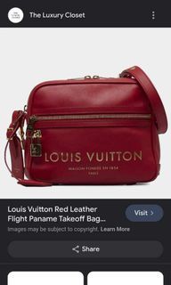 Limited Edition LV red leather flight paname takeoff bag