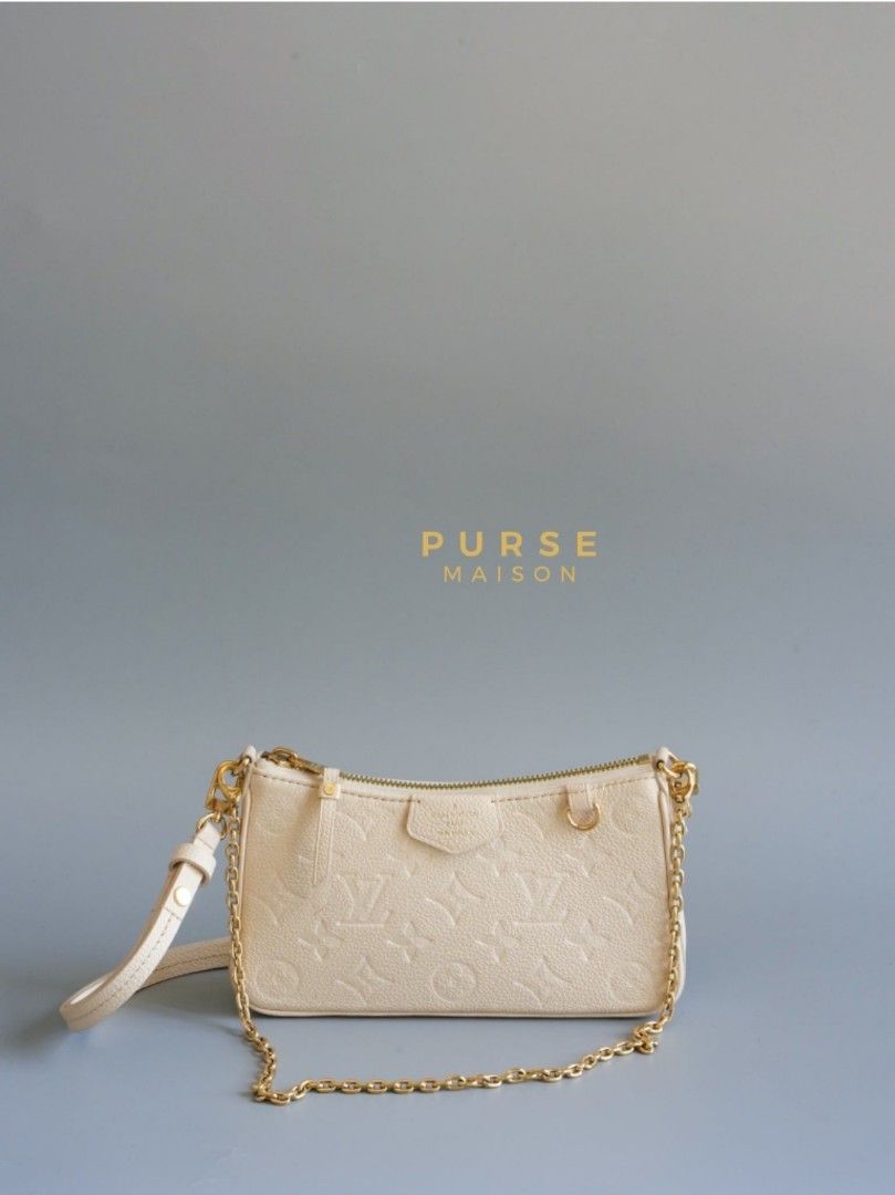 Louis Vuitton Easy Pochette in Monogram Empreinte Crème (Microchip) (Category: Luxury Bags & Wallets) located in Taguig. Submitted by pursemaison (Listing ID 1299717601, Image 1). Description: Louis Vuitton Easy Pochette in Monogram Empreinte Crème (Microchip) ✨Php 75,000 *Additional 3.85% for straight credit card payments *Available for 4 months layaway with 1% interest per month *BDO credit card up to 36 mos & Citibank credit card up to 24 mos 