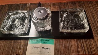 Maruman electronic desk lighterT51 18x6" with bento tray and 2 ashtray glass