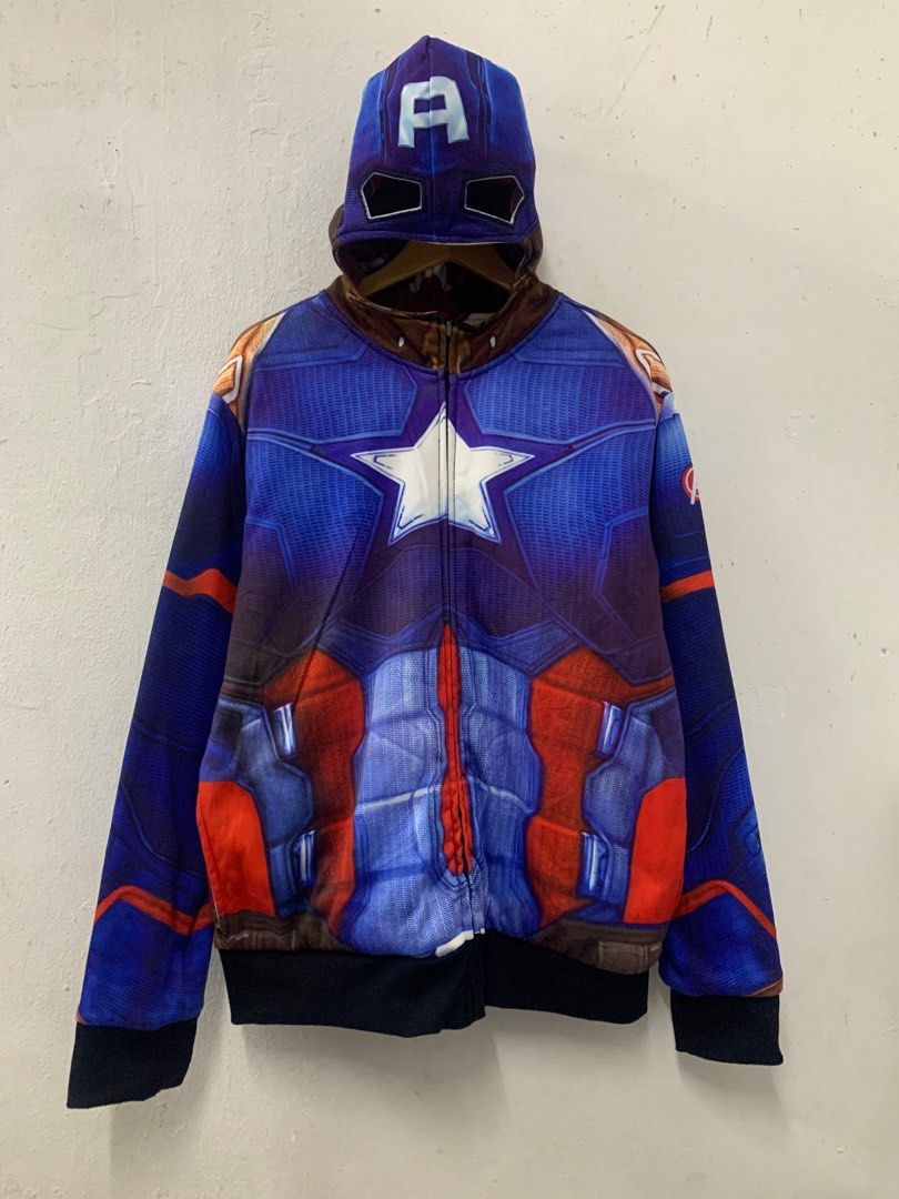 Marvel Reversible Zipper Hoodie Ironman Captain America Men s Fashion Coats Jackets and Outerwear on Carousell