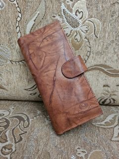 MCJIM Crunch Leather - brown long wallet