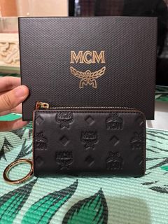 Authentic MCM Mini Aren Zip Card Wallet