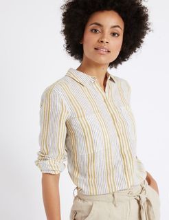 M&S pure linen shirt top