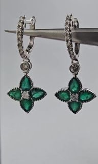 Natural Emerald Drop Earring