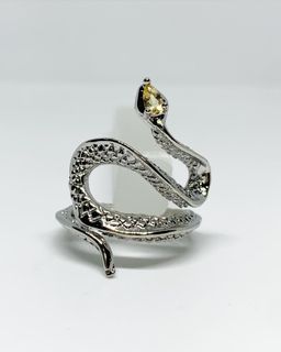 Natural Lucky Snake Citrine Ring •