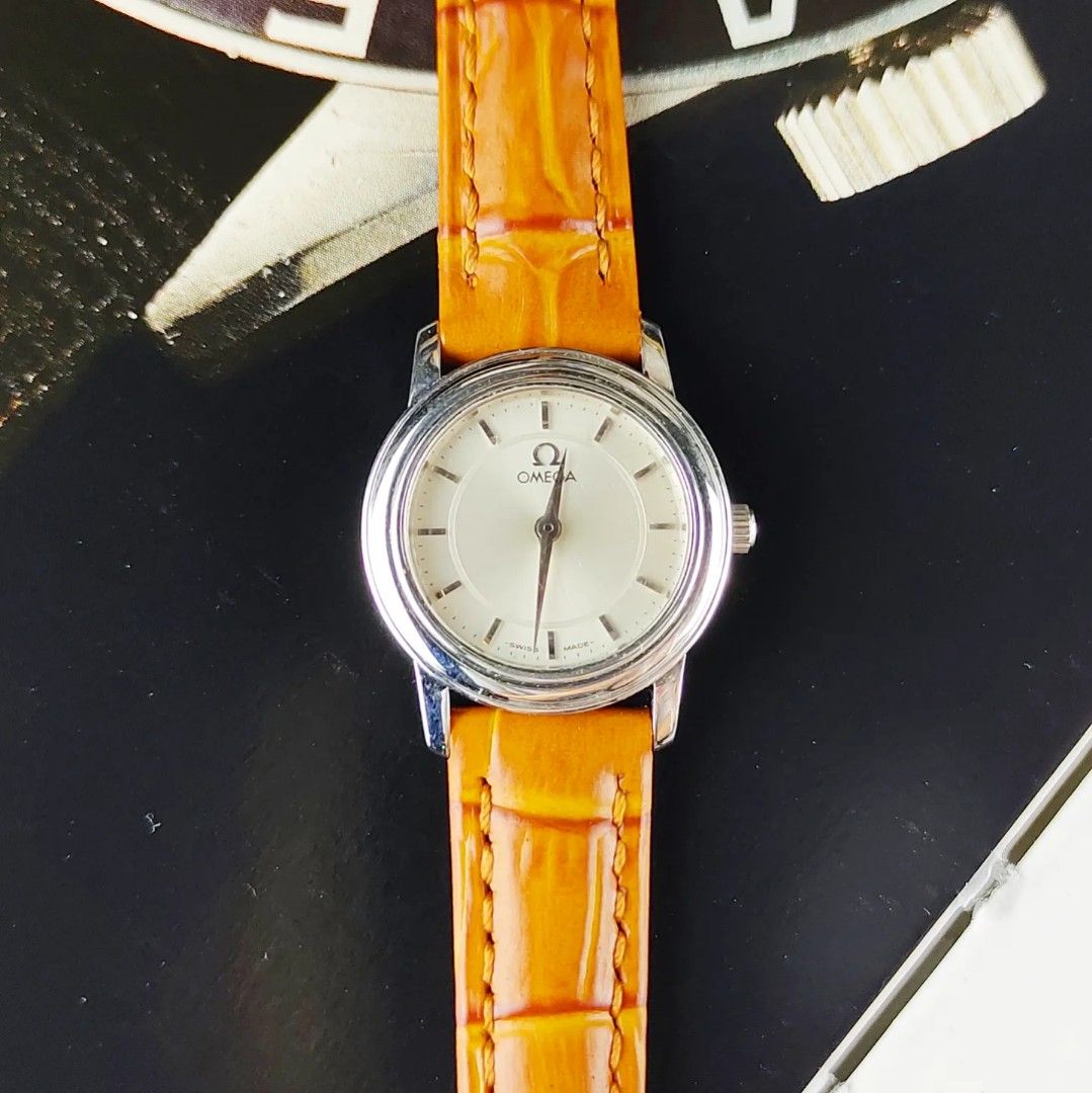 Omega De Ville Ladies (Category: Women's Watches) located in Manila. Submitted by ab.authentic.collection (Listing ID 1299668220, Image 1). Description: Available for Sale Omega De Ville Ladies - Ref. 595.1055 - 26mm x 22mm from lugs to lugs - Quartz; keeps time - With free travel leather pouch included - Original Tang Buckle, AM Leather - Unit only - Open for Authentication Open for Meetups (Sure buyer) Price: 39,000.