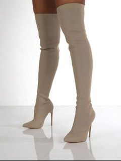 Over-the-knee Boots With Stiletto Heel