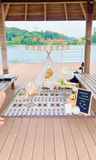 Picnic Set Up Rental🤍Green/White & Blue/White & Gold/Autumn/Bohemian/Pink theme setup Collection item 2