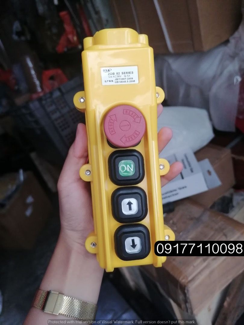 Push Button for Electric Hoist (Category: Construction Tools & Equipment) located in Manila. Submitted by joeyroque09 (Listing ID 1299640501, Image 3). Description: push button for electric hoist Specs: 2 way up down Price: 2,200/pc .