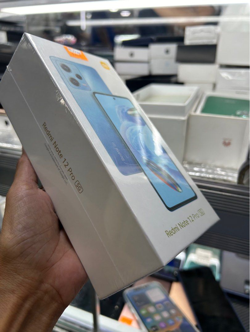 Redmi Note 12 Pro 5g 128gb ‘ 8g ram (Category: Xiaomi) located in San Juan City. Submitted by AshleyandLynGeneralmerchandise (Listing ID 1299658431, Image 1). Description: We accept trade in Credit card / Home Credit Shipping Meet ups / Delivery Fb page: Ashley & Lyn.